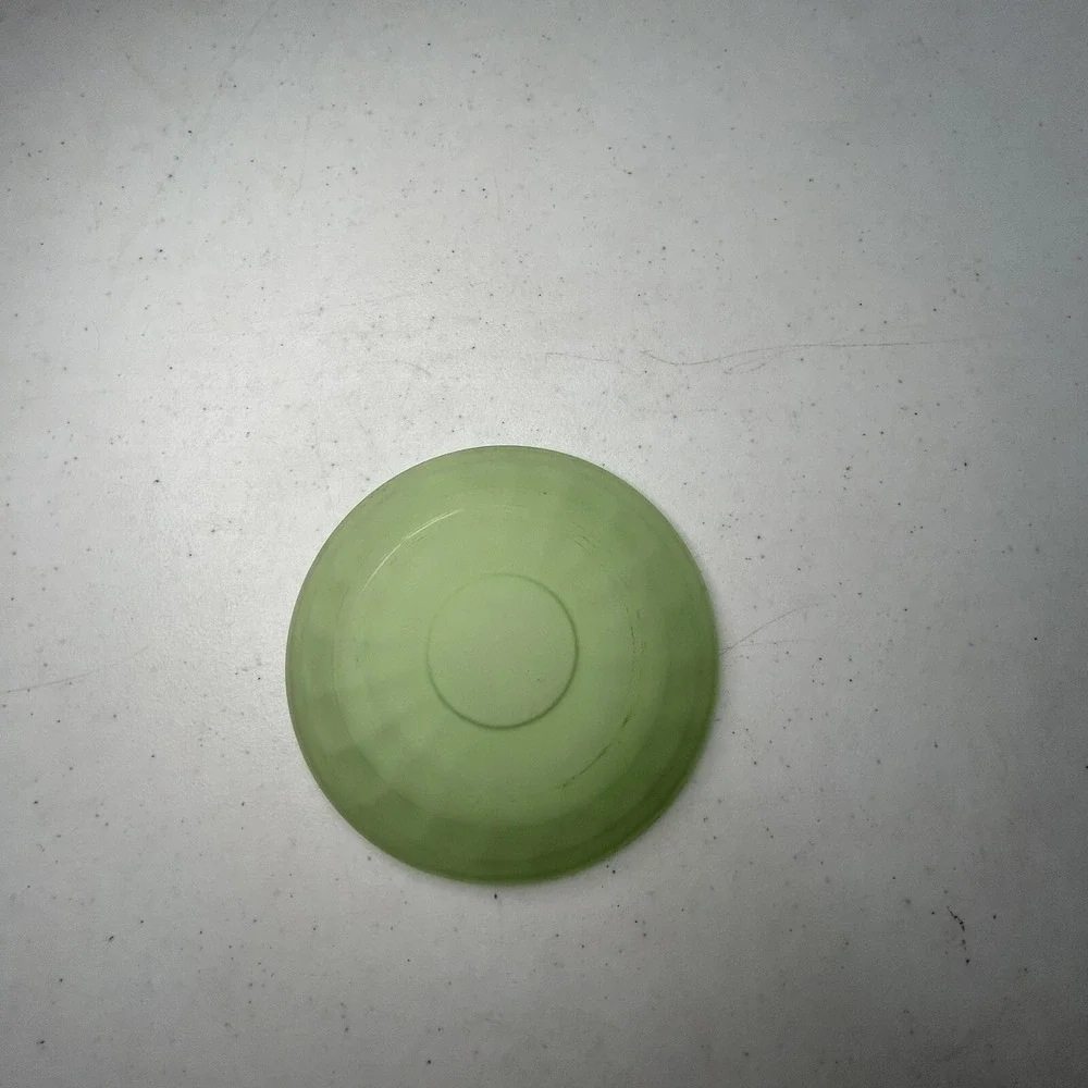 Green Uranium Depression Glass Salad Plate‎ – Frosted Vintage Glow